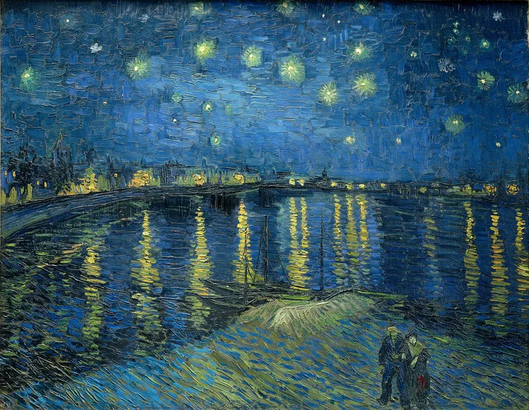 La noche estrellada sobre el Ródano