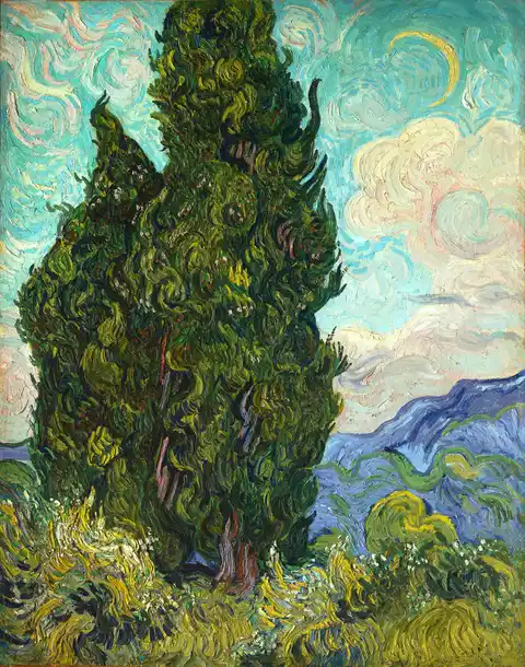 Cipreses y verticalidad en Van Gogh