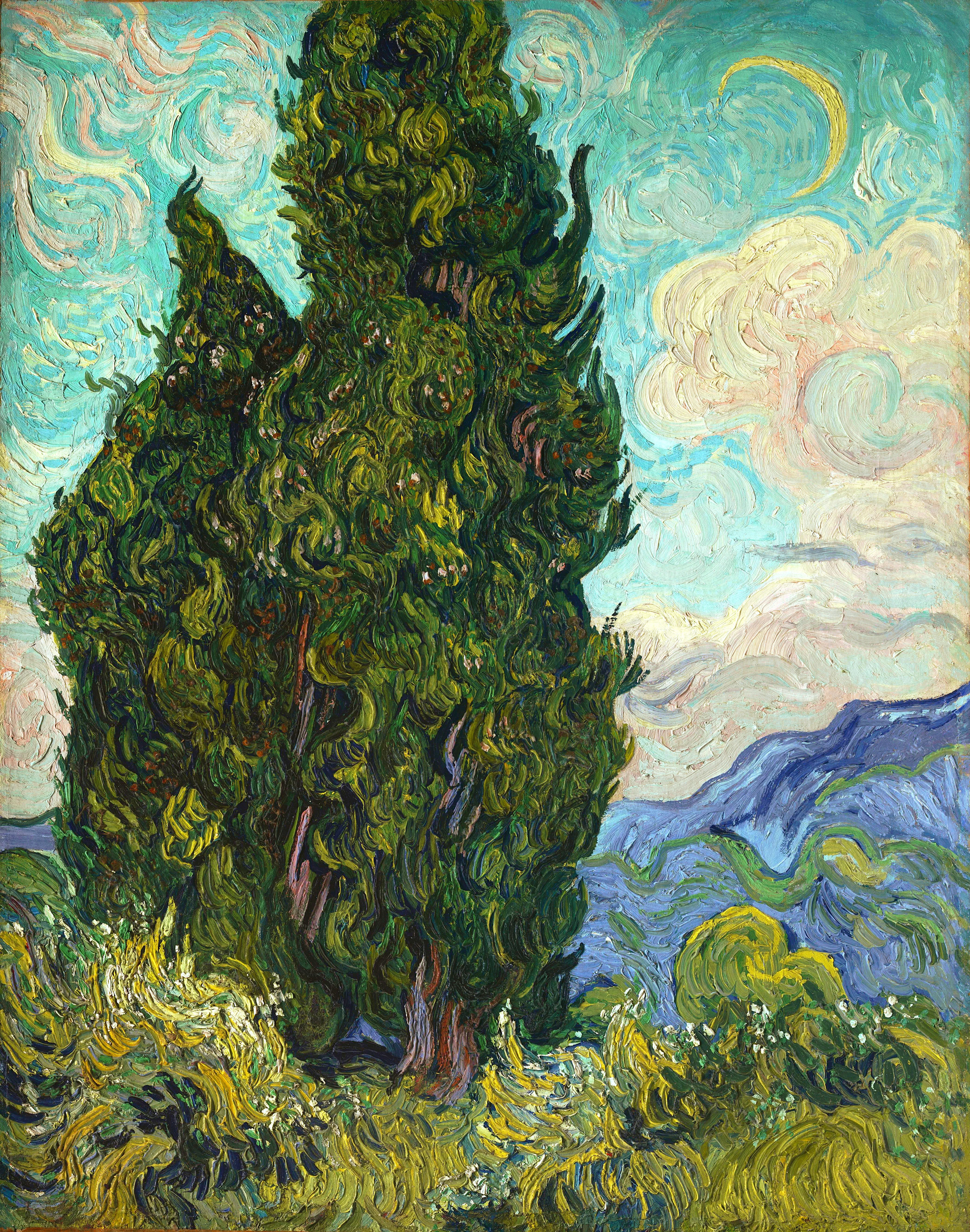 Cipreses y verticalidad en Van Gogh